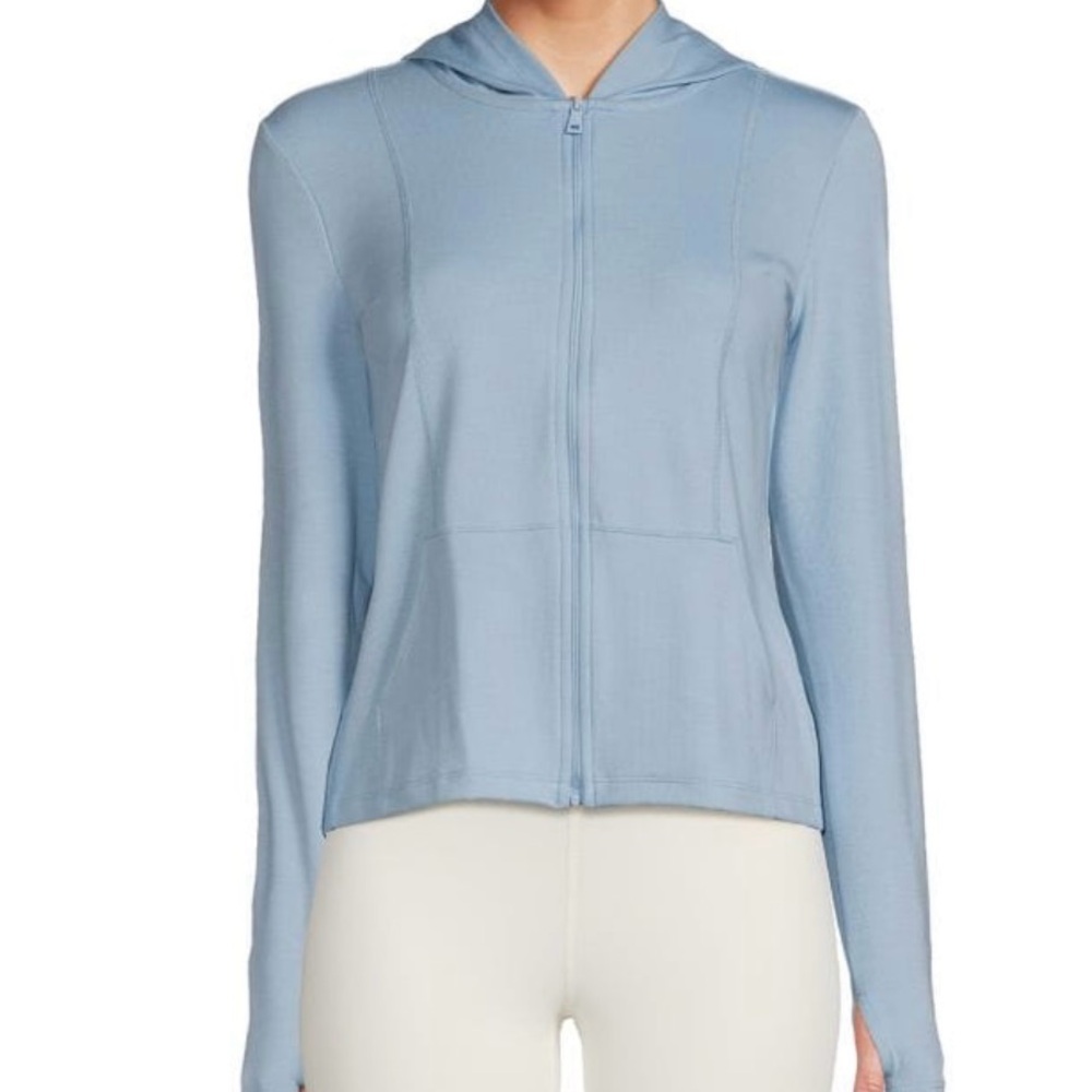 Beyond Yoga Sky Blue Ribbed Hoodie